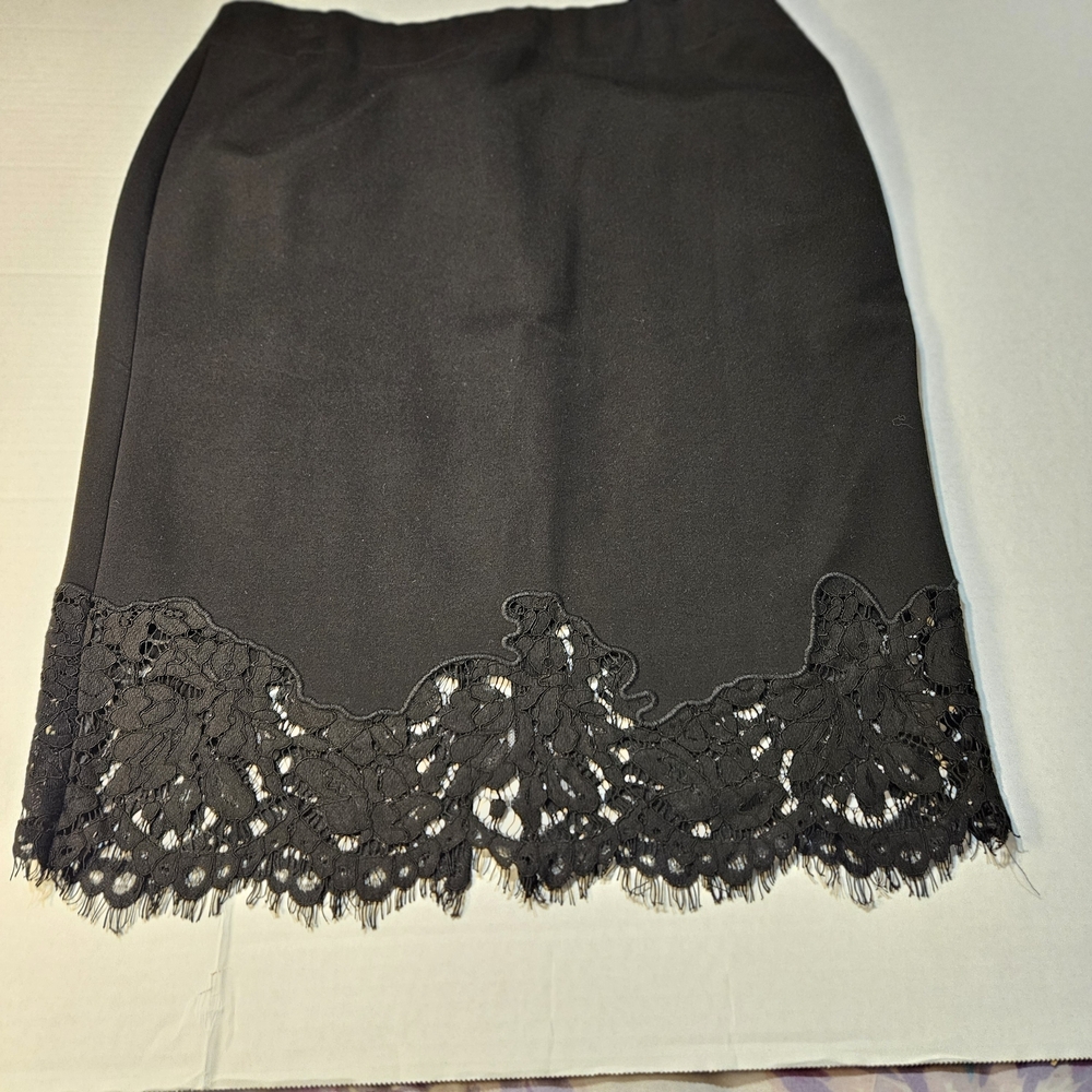 G.I.L.I. Black Pencil Skirt with Lace Detail - Picture 9 of 12